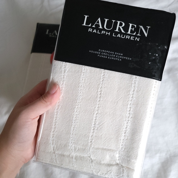 Lauren Ralph Lauren Callen European Pillow Shams in Cream - Picture 3 of 5